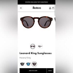 EUC Illesteva Leonard Ring Sunglasses in Havana/ Gray